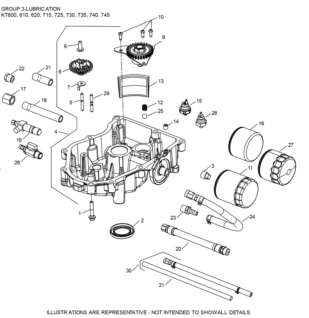 Kt735-3103 Lubrication Diagram and Parts List for KT735-3103  Cub Cadet Lawn Tractor